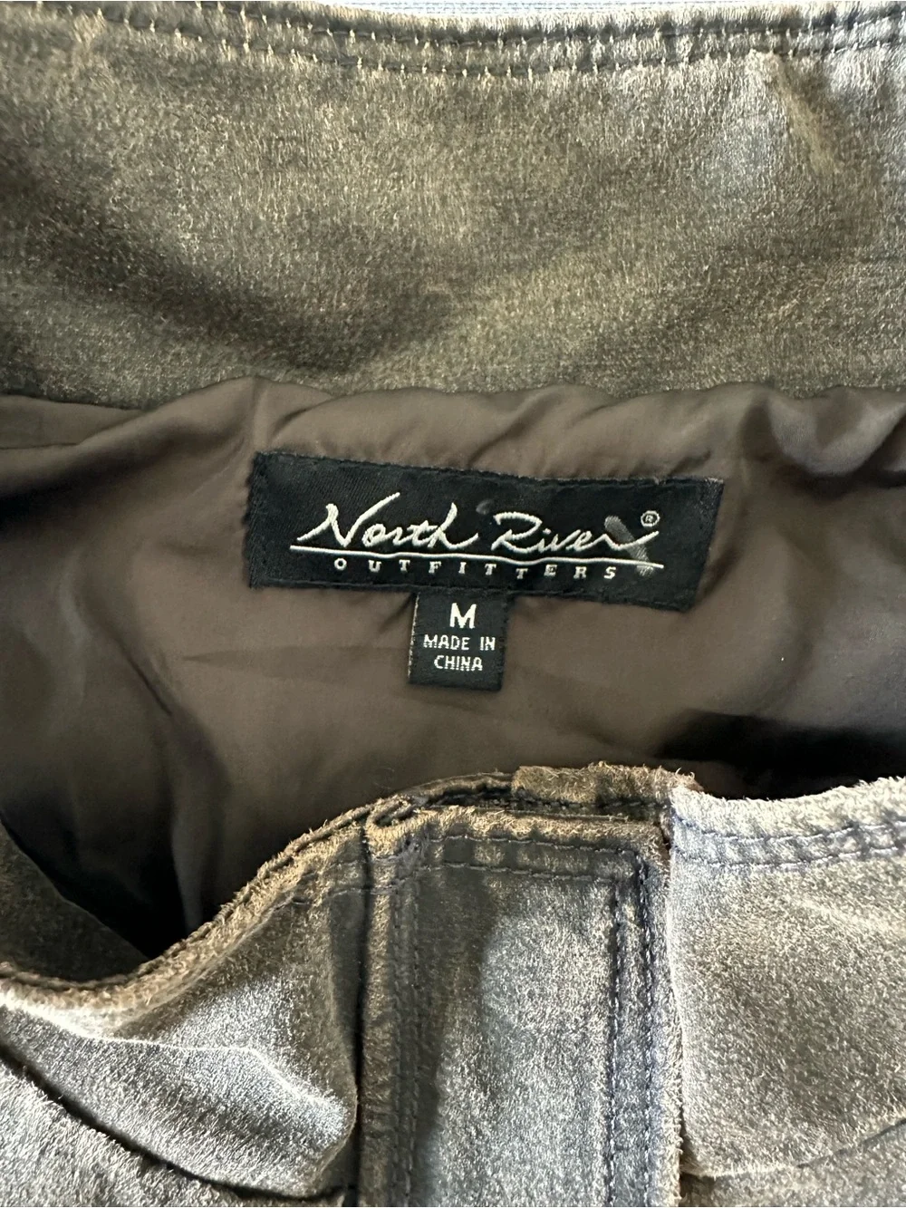 North River Outfitters Distressed Brown Cotton Suede Vest